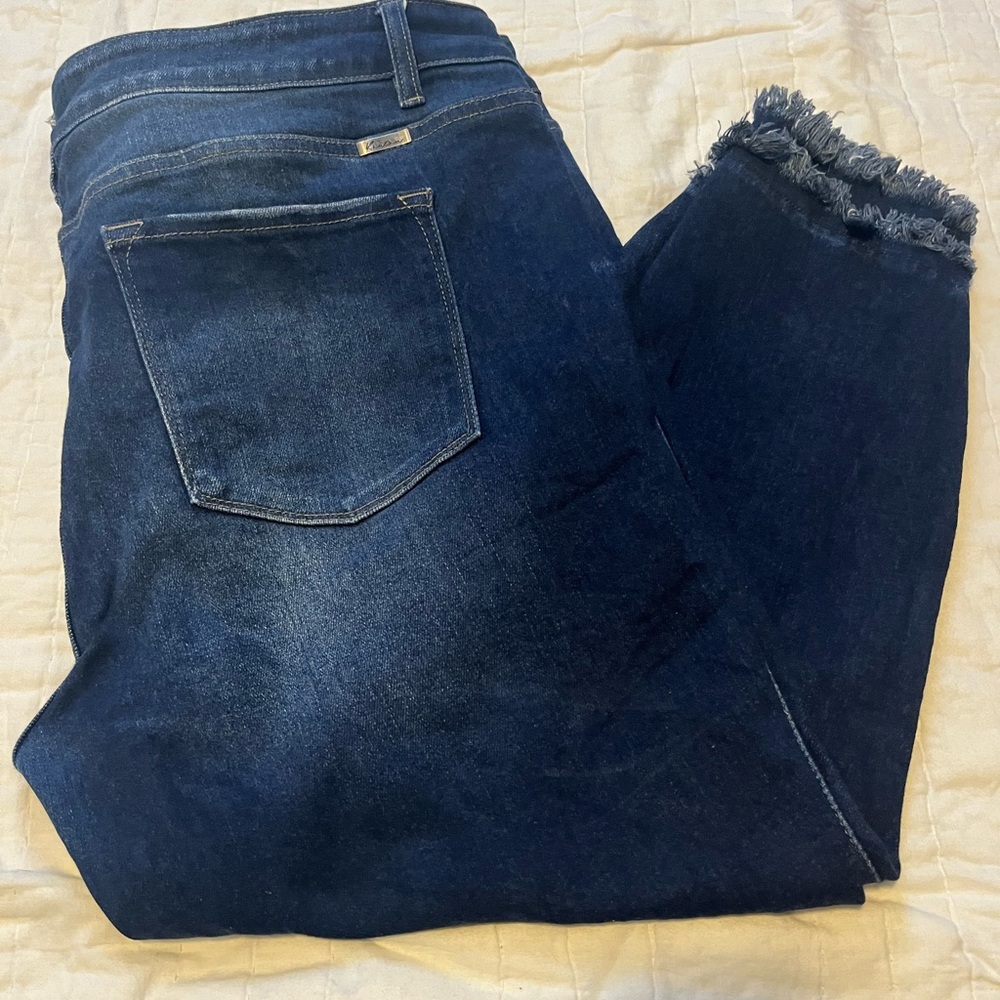 KanCan Dark Blue Denim Jeans with frayed hem